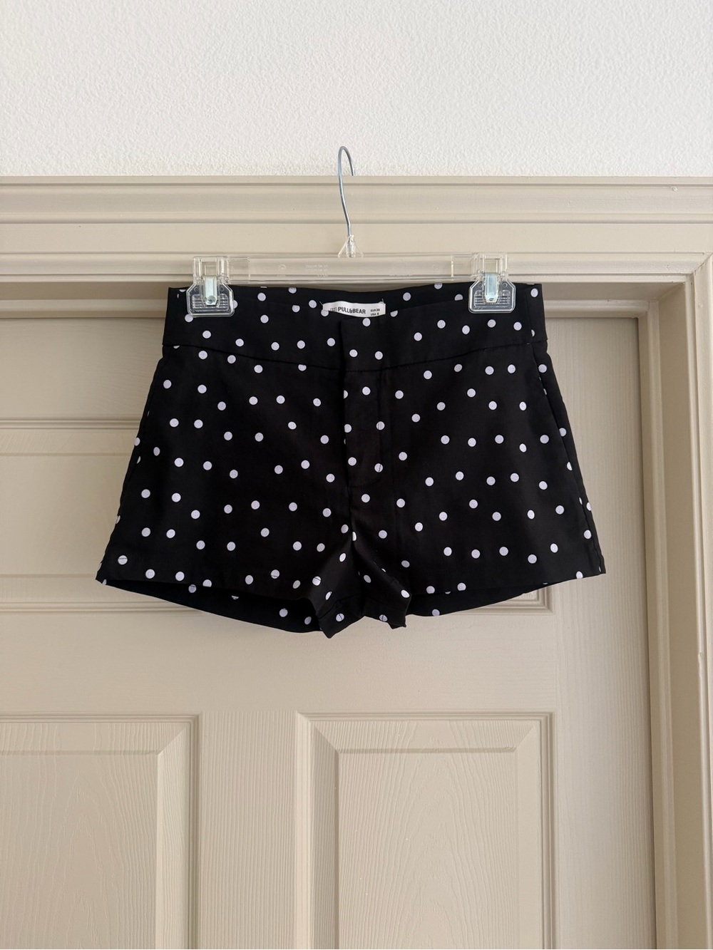 Pull&Bear Black Polka Dot Mini Shorts